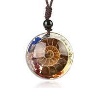 WULILONG 7 Chakra Healing Crystal Natural Gemstone Rainbow Crystals Orgone Energy Generator Protection Amulet Pendant Necklace for Women Men (Rectangle) (#13)