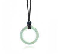 WULILONG Green Aventurine Healing Crystal Pendant Necklace, Nature's Crystal Donut Pendant for Women & Men, Lucky Healing Stone Jewellery Gifts