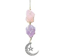 WULILONG Rose Quartz Amethyst Pendant Crystal Car Hanging Ornament Hanging Car Crystal Accessories Crystal Stones (RoseCrystal+Amethyst)