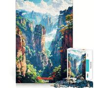Wulingyuan China Art Poster 1000 Piece Puzzle For Adults Problem Solving Toy Professional Grade Cutting Relaxing Indoor Group Activity (50x75cm)