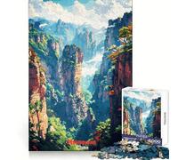 Wulingyuan China Art Poster Jigsaw Puzzles for Teenagers 1000 Pieces Memory Boost Restful Escape Fine Xmas Gift (50x75cm)