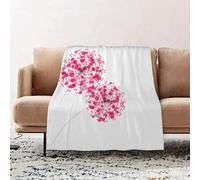 wulipotr Fleece Blanket | Soft Cozy Flannel Throw Blanket | Perfect for Home, Bedroom, Sleepovers & Camping,Pink, Conceptual Dandelion Design Bouquet Modern Flower Decoration,76x100cm