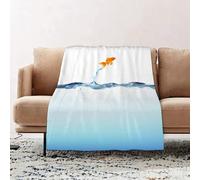 wulipotr Fleece Blanket | Soft Cozy Flannel Throw Blanket | Perfect for Home, Bedroom, Sleepovers & Camping,Aquarium, small goldfish jumps out of the water Valor Challenge F,76x100cm