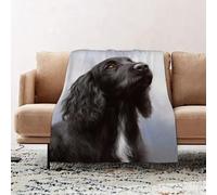 wulipotr Fleece Blanket | Soft Cozy Flannel Throw Blanket | Perfect for Home, Bedroom, Sleepovers & Camping,Cocker Spaniel Dog Portrait Painting Animal Artist Canine Mammal Domestic pet,76x100cm