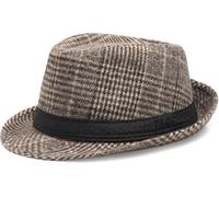 WULIQIUQIU Classic Fedora Hat for Men Women Retro Gatsby Trilby Bowler Cap Jazz Hats Khaki