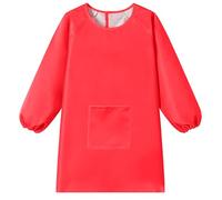 WULIQIUQIU Kids Art Smock, Waterproof Artist Painting Apron Smocks for Children Full Coverage Long Sleeve Smock with Pocket Red 3XL