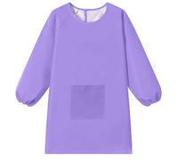 WULIQIUQIU Kids Art Smock, Waterproof Artist Painting Apron Smocks for Children Full Coverage Long Sleeve Smock with Pocket Purple 2XL
