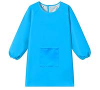 WULIQIUQIU Kids Art Smock, Waterproof Artist Painting Apron Smocks for Children Full Coverage Long Sleeve Smock with Pocket Blue 3XL
