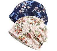 WULIQIUQIU Lace Chemo Beanie Hat for Women Turban Cancer Cap Slouchy Hat D-Blue+Beige