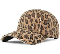 WULIQIUQIU Women's Leopard Print Baseball Cap Retro Mommy Hat Adjustable Sun Hat Light Leopard