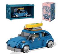 WULOBOOI Holiday Beetle Camper Car Building Set with Container Display Box | Camper Van Adventure Toy Building Kit, 1:32 Vacation Vehicle Toy for Adults Teens 14+, Fun Gift Idea for Birthdays