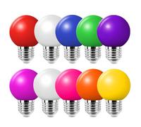 WULUN 10 Pack 2W Coloured LED Light Bulbs Festoon Party Lights for Indoor Outdoor Use - Multi Color