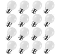 WULUN 16 Pack 2W Coloured LED Light Bulbs B22 Bayonet Cap Fitting, Festoon Party Lights for Indoor Outdoor Use (Warm White Light)