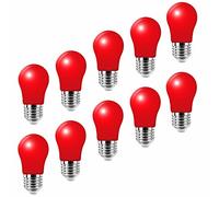 WULUN A50 3W Color Red LED Bulbs, E27 Screw Base, AC/DC 220-240V, High Brightness,Holiday Carnival Party Decoration Light Bulb,Energy Saving, 10Pack