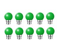 WULUN B22 LED Bulb 2W Equivalent 20W Colored Green Bayonet G45 Mini Globe Bulb for Outdoor Terrace Christmas Garland, Pack of 10