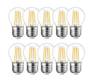 WULUN E27 4W LED Filament Bulbs, Warm White 3000K, 4W Equivalent 40W Halogen, 400LM, Transparent Glass, Edison G45 Mini Spherical Light, AC 220-240V, Non-Dimmable, for Decorative Lighting, 10 Pcs