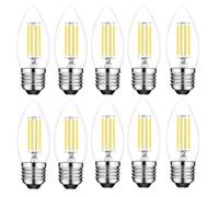 WULUN E27 C35 LED Bulbs, 4W Equivalent 40W Halogen, 400LM Cold White 6000K, AC/DC 220V-240V, 360°Beam Angle, Non-Dimmable, CRI>85, Candle Decoration Light Bulbs, 10 Packs