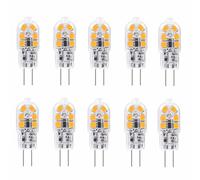 WULUN G4 2W Chandelier LED Bulbs,Energy-Saving,No Flicker,Equivalent 20W Halogen Bulbs,200lumens,AC 12V,3000K Warm White,10 Pcs