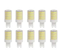WULUN G9 10W LED Light Bulb, Cool White, 6000K, Equivalent 100W Halogen, 93Pcs LED, 1000 LM, 360° Beam Angle, Super Bright, AC 220V-240V, No Flicker Non-Dimmable, 10-Pack