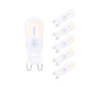 WULUN G9 LED Bulbs 3W Energy Saving Lamps with Frosted Plastic Cover, Soft 3000K Warm White Light, Replace 30W Halogen Bulb, 300 Lumens, 360° Beam Angle, AC 220V, Non Dimmable, Pack of 6