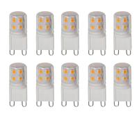 WULUN G9 LED Light Bulb 2W Warm White 3000K, 20W 25W Halogen Bulbs Replacement, Non Dimmable, G9 Pin Base Light Bulb, AC220-240V, 360°Beam Angle, 10 Pack