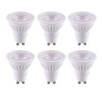WULUN GU10 LED Bulbs, Ceramics Base, 9W Equivalent 80W Halogen, 1000LM Cold White 6000K, AC/DC 85V-265V, 110°Beam Angle, Transparent Mirror Surface, Non-Dimmable, CRI>85, 6 Pack