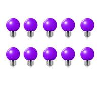 WULUN Pack of 10 E27 2W LED Colour Bulbs, Incandescent Equivalent 20W, 2W G45 Energy-Saving Coloured Bulb, Mini Globe Bulb, for Weddings, Halloween, Christmas, Purple