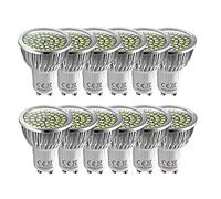 WULUN Pack of 12 GU10 6W LED Spotlight Bulbs, 6W Equivalent 60W Halogen, 550LM Cool White 6000K, AC 85V-265V,120° Beam Angle Reflector Lamps, Non-Dimmable