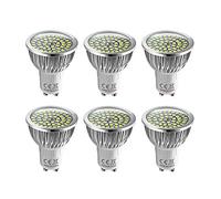 WULUN Pack of 6 GU10 6W LED Spotlight Bulbs, 6W Equivalent 60W Halogen, 550LM Cool White 6000K, AC 85V-265V,120° Beam Angle Reflector Lamps, Non-Dimmable