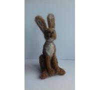 WULYDERMY Hare Needle Felt Kit British Wool Makes 4 Hares Grey/Brown/White