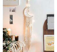 WUMEIJIAJU Macrame Wall Hanging Bohemian Moon Dream Catcher, Handmade Wall Tapestry Girl Boho Dreamcatcher with Tassels Home Decor for Bedroom Wedding Party Ornaments Craft Gifts (pendant-stone)