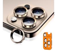 Wumigoo Camera Lens Protector for iPhone 16 Pro Max/16 Pro/15 Pro Max/15 Pro/14 Pro Max/14 Pro, Sapphire Glass Metal Individual Camera Cover Screen, Anti-drop, Case Friendly- Desert Titanium