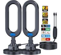 WUMINGLU TV Antenna Digital Antenna for Smart TV Support 4K 1080p HDTV 380 Miles Long Range Clear Local Channel 16.5ft Coaxial Cable Indoor Outdoor (2 Pack)