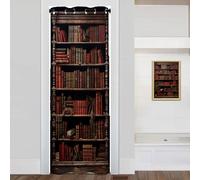 WUMINMIN Library Bookshelf Door Curtain for Doorway Privacy, Vintage Educational Bookcase Room Divider Curtain for Kids Boys Girls Teens Bedroom Living Room, 1 Panel 34" W X 80" L