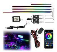WUMOTIX Interior Car Strip Lights Dreamcolor Acrylic Car Decorative Lights with Smart APP Control Multicolor Neon Internal Lighting Kit Music&DIY Function Ambient Fiber Optic Strip LEDs