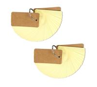 WUMUZAI 100 Pieces Flash Cards with Rings and Cover for Studying, 4 x 7 cm Small Blank Index Note Cards Double Side, Unruled Colored Flashcards Notecards for Study Business, Yellow