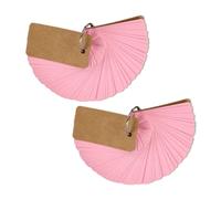 WUMUZAI 100 Pieces Flash Cards with Rings and Cover for Studying, 4 x 7 cm Small Blank Index Note Cards Double Side, Unruled Colored Flashcards Notecards for Study Business, Pink