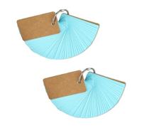 WUMUZAI 100 Pieces Flash Cards with Rings and Cover for Studying, 4 x 7 cm Small Blank Index Note Cards Double Side, Unruled Colored Flashcards Notecards for Study Business, Blue