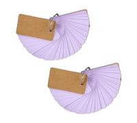 WUMUZAI 100 Pieces Flash Cards with Rings and Cover for Studying, 4 x 7 cm Small Blank Index Note Cards Double Side, Unruled Colored Flashcards Notecards for Study Business, Purple