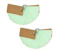 WUMUZAI 100 Pieces Flash Cards with Rings and Cover for Studying, 4 x 7 cm Small Blank Index Note Cards Double Side, Unruled Colored Flashcards Notecards for Study Business, Green