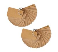 WUMUZAI 100 Pieces Flash Cards with Rings and Cover for Studying, 4 x 7 cm Small Blank Index Note Cards Double Side, Unruled Colored Flashcards Notecards for Study Business, Brown