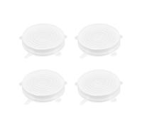 WUMUZAI 4 Pack 11.5cm Reusable Silicone Stretch Lids, Silicone Bowl Covers for Food Storage, Universal Stretchable Lids for Containers Produce, Elastic Expandable Seal Cover, Microwave Freezer Safe