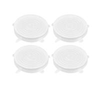 WUMUZAI 4 Pack 14.5cm Reusable Silicone Stretch Lids, Silicone Bowl Covers for Food Storage, Universal Stretchable Lids for Containers Produce, Elastic Expandable Seal Cover, Microwave Freezer Safe