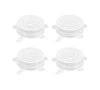 WUMUZAI 4 Pack 6.5cm Reusable Silicone Stretch Lids, Silicone Bowl Covers for Food Storage, Universal Stretchable Lids for Containers Produce, Elastic Expandable Seal Cover, Microwave Freezer Safe