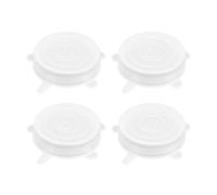 WUMUZAI 4 Pack 9.5cm Reusable Silicone Stretch Lids, Silicone Bowl Covers for Food Storage, Universal Stretchable Lids for Containers Produce, Elastic Expandable Seal Cover, Microwave Freezer Safe