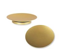 Wumuzai Candle Stands Holders for Pillar Candles Set of 2, Round Iron Candle Plates and Trays, Small Metal Candlestick Pedestal Dish for Coffee Home Table Decor Wedding Party, Gold
