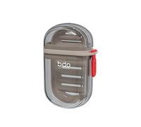 Wumuzai Travel Soap Case with Lid & Draining Layer, Portable Soap Container for Traveling, Shower Bar Soap Holder with Handle, Small Bathroom Soap Box, Soap Saver Dish for Camping (Clear Gray)