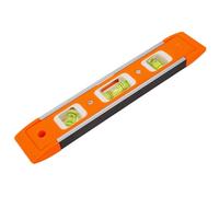 WUMZIRA Magnetic Spirit Level Small & Mini - Precise Level for DIY & Professionals, Pocket Spirit Level Orange with Magnetic Base, Compact Directional Scale for Caravans, Shelf Construction & Assembly