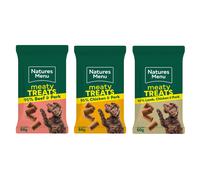 WUNDAPETS 3 PACK NATURES MENU ORIGINAL REAL MEATY TREATS MIXED VARIETY DOG PUPPY TREATS 50G
