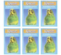 WUNDAPETS 6 PACK KAGESAN BLUE BIRD CAGE SAND PAPER SHEETS 6 X 6 PCK = 36 SHEETS 40 X 25CM